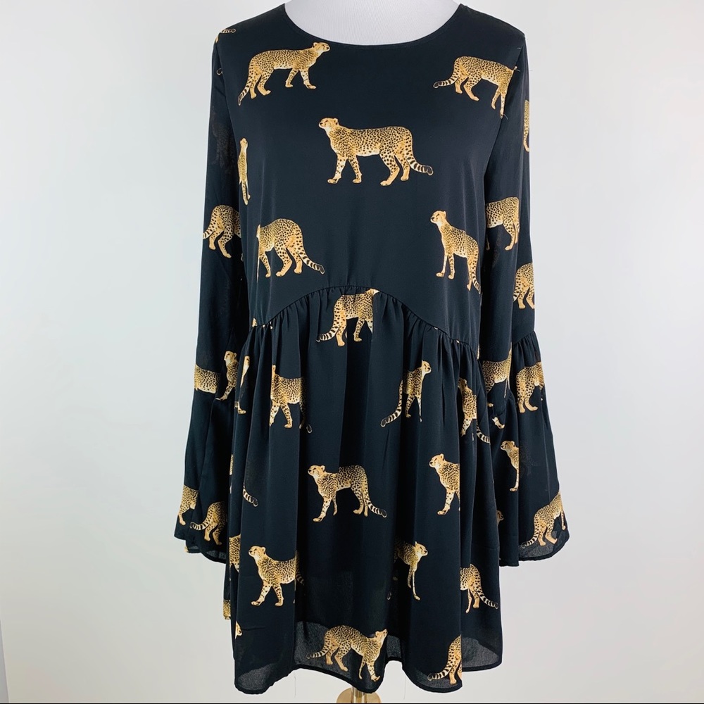 Buddy Love Ivy & Leo Cheetah Print Dress Sz Medium
